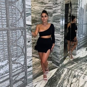 Black one sleeve cropped out dress